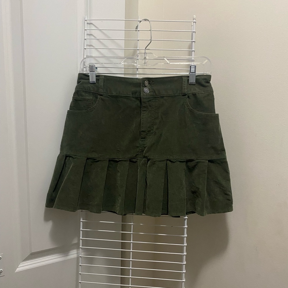 Hollister Dark Green Pleated Skirt